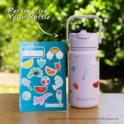 Personalize your Santevia Kids Bottle with a free sticker sheet 